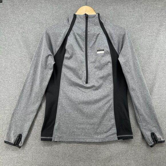 PINK Victoria's Secret Ultimate Jacket Women's Medium Grey Black Thumb Holes - Picture 1 of 12